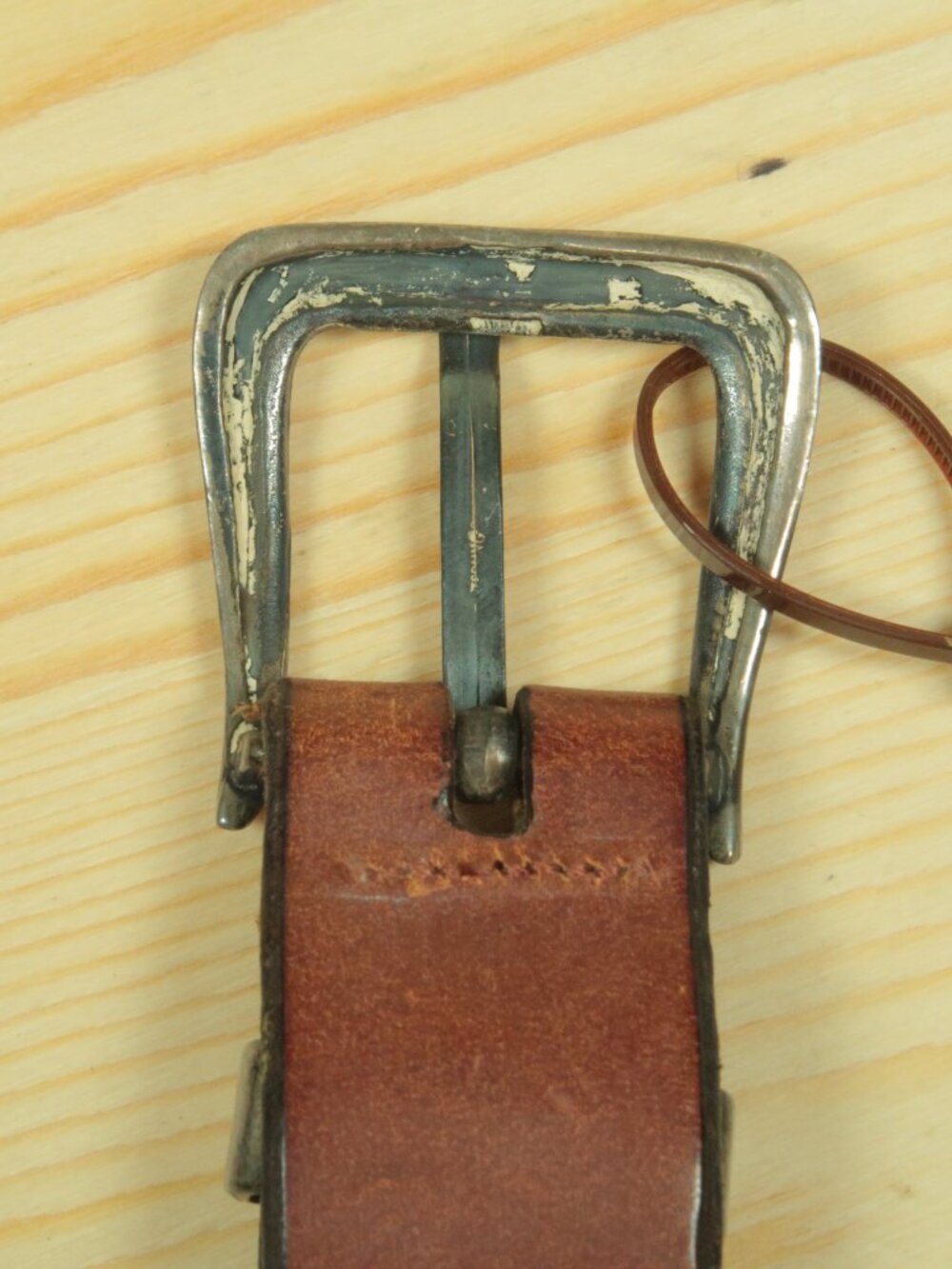 Vtg 80s Polo Ralph Lauren Western Sterling Silver Belt Mens 34 Brown Made in UK - Picture 5 of 10